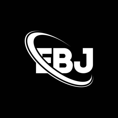 EBJ logosu. EBJ mektubu. EBJ harf logosu tasarımı. Çember ve büyük harfli monogram logosuna bağlı baş harfler EBJ logosu. Teknoloji, iş ve emlak markası için EBJ tipografisi.