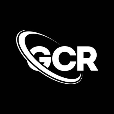 GCR logosu. GCR harfi. GCR harf logosu tasarımı. Çember ve büyük harfli monogram logosuyla birleştirilmiş GCR logosu. Teknoloji, iş ve emlak markası için GCR tipografisi.
