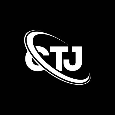 CTJ logosu. CTJ mektubu. CTJ mektup logosu tasarımı. Çember ve büyük harfli monogram logosuna bağlı CTJ logosu. Teknoloji, iş ve emlak markası için CTJ tipografisi.