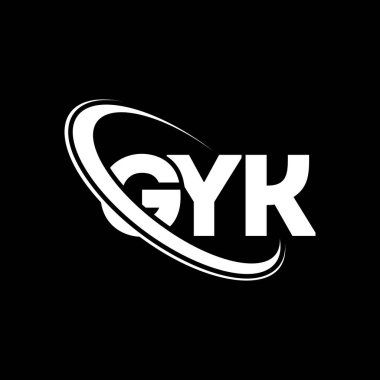 GYK logosu. GYK mektubu. GYK mektup logosu tasarımı. Çember ve büyük harfli monogram logosuyla birleştirilmiş GYK logosu. Teknoloji, iş ve emlak markası için GYK tipografisi.