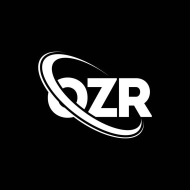 OZR logosu. OZR mektubu. OZR harf logosu tasarımı. Çember ve büyük harfli monogram logosuna bağlı baş harfler OZR logosu. Teknoloji, iş ve emlak markası için OZR tipografisi.