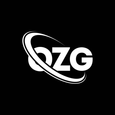 OZG logosu. OZG mektubu. OZG harf logosu tasarımı. Çember ve büyük harfli monogram logosuna bağlı baş harfler OZG logosu. Teknoloji, iş ve emlak markası için OZG tipografisi.