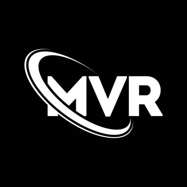 MVR logosu. Video kayıt cihazı. MVR harf logosu tasarımı. Çember ve büyük harfli monogram logosuna bağlı MVR logosu. Teknoloji, iş ve emlak markası için MVR tipografisi.