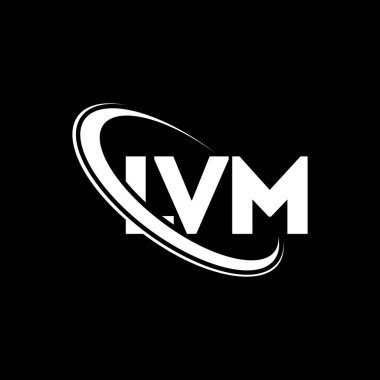 LVM logosu. LVM mektubu. LVM harf logosu tasarımı. Çember ve büyük harfli monogram logosuna bağlı ilk LVM logosu. Teknoloji, iş ve emlak markası için LVM tipografisi.