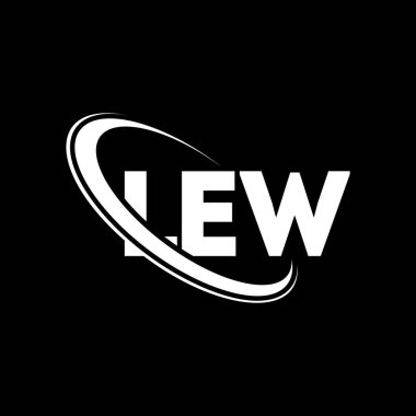 LEW logosu. LEW mektup. LEW harfli logo tasarımı. Çember ve büyük harfli monogram logosuna bağlı baş harfler LEW logosu. Teknoloji, iş ve emlak markası için LEW tipografisi.
