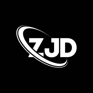 ZJD logosu. ZJD mektubu. ZJD harf logosu tasarımı. Çember ve büyük harfli monogram logosuna bağlı baş harfler ZJD logosu. Teknoloji, iş ve emlak markası için ZJD tipografisi.
