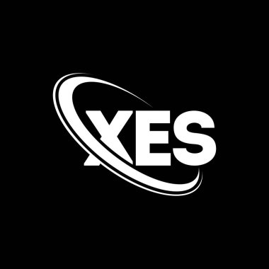 XES logosu. XES harfi. XES harfli logo tasarımı. Çember ve büyük harfli monogram logosuna bağlı XES logosu. Teknoloji, iş ve emlak markası için XES tipografisi.