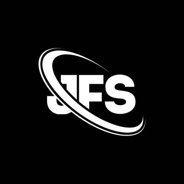 JFS logosu. JFS mektubu. JFS mektup logosu tasarımı. Çember ve büyük harfli monogram logosuna bağlı JFS logosu. Teknoloji, iş ve emlak markası için JFS tipografisi.