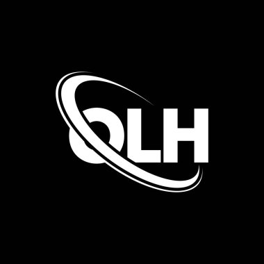 OLH logosu. OLH mektubu. OLH harf logosu tasarımı. Çember ve büyük harfli monogram logosuyla birleştirilmiş OLH logosu. Teknoloji, iş ve emlak markası için OLH tipografisi.