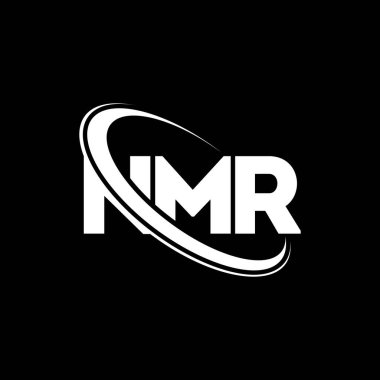 NMR logosu. NMR mektubu. NMR harfi logo tasarımı. Çember ve büyük harfli monogram logosuna bağlı NMR logosu. Teknoloji, iş ve emlak markası için NMR tipografisi.