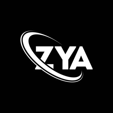 ZYA logosu. ZYA mektubu. ZYA mektup logosu tasarımı. Çember ve büyük harfli monogram logosuna bağlı baş harfler ZYA logosu. Teknoloji, iş ve emlak markası için ZYA tipografisi.