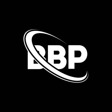 BBP logosu. BBP mektubu. BBP harfli logo tasarımı. Çember ve büyük harfli monogram logosuna bağlı BBP logosu. Teknoloji, iş ve emlak markası için BBP tipografisi.