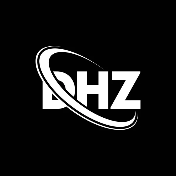 Dhzのロゴ Dhzの手紙 Dhzレターロゴデザイン 初期のDhzロゴはサークルと大文字のモノグラムのロゴとリンクされています ハイテク ビジネス 不動産ブランドのためのDhzタイポグラフィ — ストックベクタ