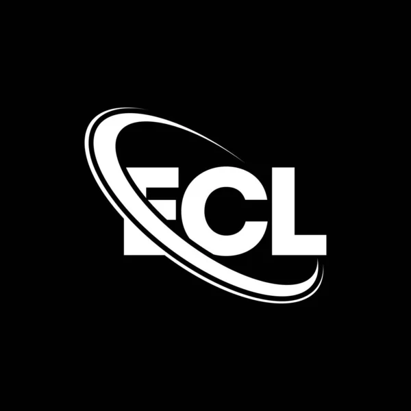 Ecl Logosu Ecl Mektubu Ecl Harf Logosu Tasarımı Çember Büyük — Stok Vektör