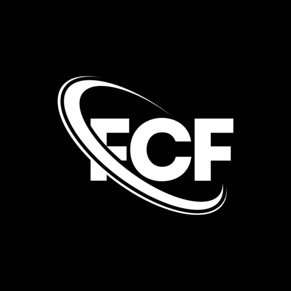 Fcf Logosu Fcf Mektubu Fcf Mektup Logosu Tasarımı Çember Büyük — Stok Vektör