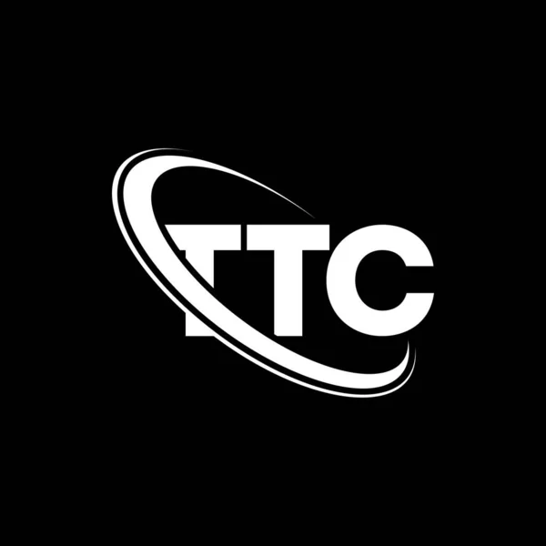 Ttc Logosu Ttc Mektubu Ttc Mektup Logosu Tasarımı Çember Büyük — Stok Vektör