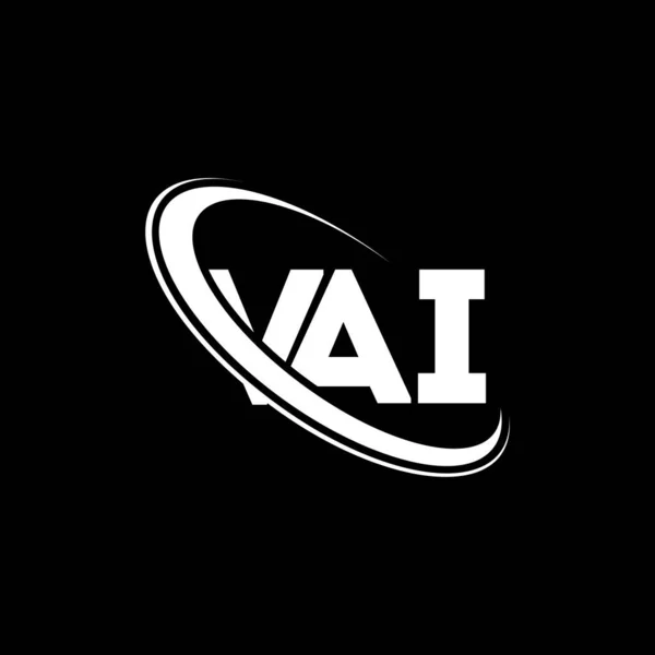 Vaiロゴ Vaiの手紙 Vaiレターロゴデザイン 初期のVaiロゴは サークルと大文字のモノグラムロゴとリンクされています テクノロジー ビジネス 不動産ブランドのためのVaiタイポグラフィ — ストックベクタ