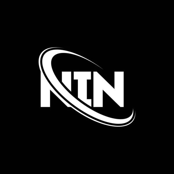 Logo Nin Dopis Nin Návrh Loga Nin Písmene Iniciály Logo — Stockový vektor