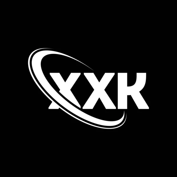 Xxk Logosu Xxk Mektubu Xxk Harf Logosu Tasarımı Çember Büyük — Stok Vektör