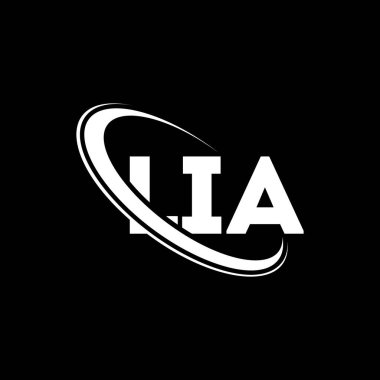 LIA logosu. LIA mektubu. LIA mektup logosu tasarımı. Çember ve büyük harfli monogram logosuyla birleştirilmiş LIA logosu. LIA teknoloji, iş ve emlak markası tipografisi.