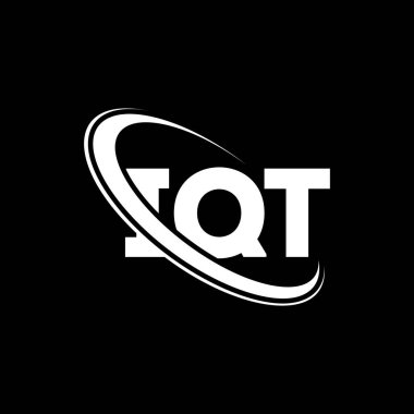 IQT logosu. IQT mektubu. IQT harf logosu tasarımı. Daireye ve büyük harfli monogram logosuna bağlı ilk IQT logosu. Teknoloji, iş ve emlak markası için IQT tipografisi.