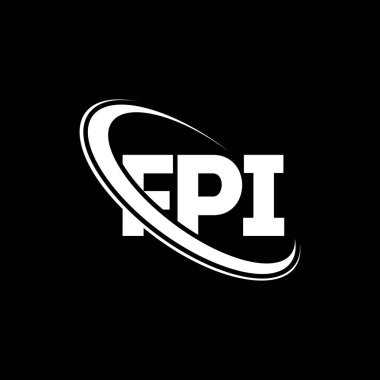 FPI logosu. FPI mektubu. FPI harf logosu tasarımı. Çember ve büyük harfli monogram logosuna bağlı FPI logosu. Teknoloji, iş ve emlak markası için FPI tipografisi.