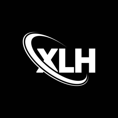 XLH logosu. XLH harfi. XLH harf logosu tasarımı. Çember ve büyük harfli monogram logosuna bağlı XLH logosu. Teknoloji, iş ve emlak markası için XLH tipografisi.