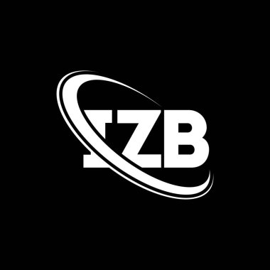 IZB logosu. İZB mektubu. IZB harfli logo tasarımı. Daire ve büyük harfli monogram logosuna bağlı baş harfler IZB logosu. Teknoloji, iş ve emlak markası için IZB tipografisi.
