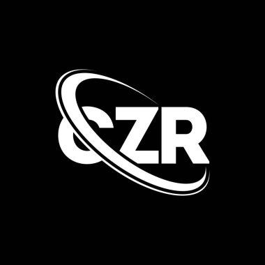 CZR logosu. CZR mektubu. CZR harf logosu tasarımı. Çember ve büyük harfli monogram logosuyla birleştirilmiş CZR logosu. Teknoloji, iş ve emlak markası için CZR tipografisi.