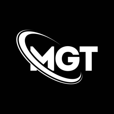 MGT logosu. MGT mektubu. MGT harf logosu tasarımı. Çember ve büyük harfli monogram logosuna bağlı baş harfler MGT logosu. Teknoloji, iş ve emlak markası için MGT tipografisi.