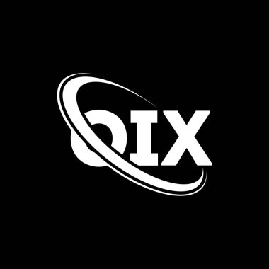 OIX logosu. Eski bir mektup. OIX harfli logo tasarımı. Çember ve büyük harfli monogram logosuna bağlı baş harfler OIX logosu. Teknoloji, iş ve emlak markası için OIX tipografisi.