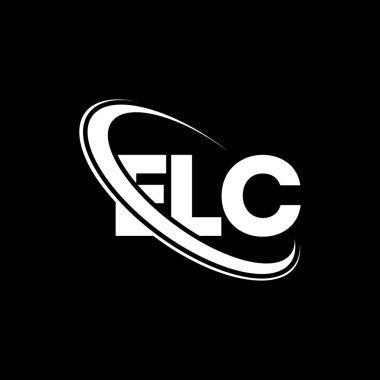 ELC logosu. ELC mektubu. ELC mektup logosu tasarımı. Çember ve büyük harfli monogram logosuyla birleştirilmiş ELC logosu. Teknoloji, iş ve emlak markası için ELC tipografisi.