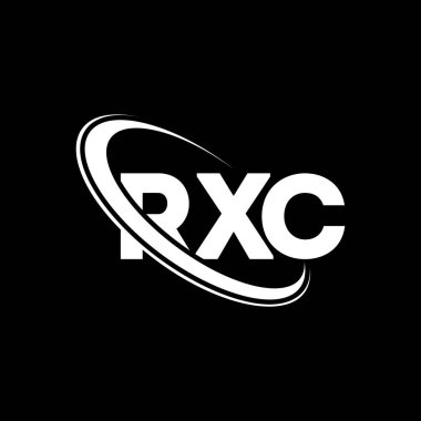 RXC logosu. RXC mektubu. RXC harf logosu tasarımı. Çember ve büyük harfli monogram logosuna bağlı RXC logosu. Teknoloji, iş ve emlak markası için RXC tipografisi.