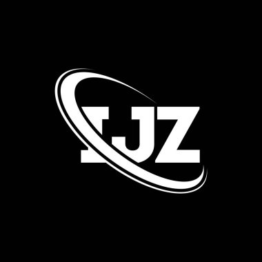 IJZ logosu. IJZ mektubu. IJZ harf logosu tasarımı. Daireye ve büyük harfli monogram logosuna bağlı ilk IJZ logosu. Teknoloji, iş ve emlak markası için IJZ tipografisi.