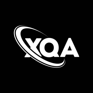 XQA logosu. XQA mektubu. XQA harf logosu tasarımı. Çember ve büyük harfli monogram logosuyla birleştirilmiş XQA logosu. Teknoloji, iş ve emlak markası için XQA tipografisi.