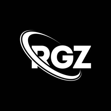 RGZ logosu. RGZ harfi. RGZ harf logosu tasarımı. Çember ve büyük harfli monogram logosuna bağlı RGZ logosu. Teknoloji, iş ve emlak markası için RGZ tipografisi.