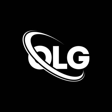 OLG logosu. OLG mektubu. OLG harf logosu tasarımı. Çember ve büyük harfli monogram logosuyla birleştirilmiş OLG logosu. Teknoloji, iş ve emlak markası için OLG tipografisi.