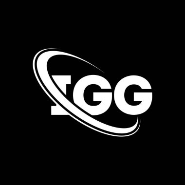 IGG logosu. IGG mektubu. IGG harf logosu tasarımı. Daireye ve büyük harfli monogram logosuna bağlı ilk IGG logosu. Teknoloji, iş ve emlak markası için IGG tipografisi.