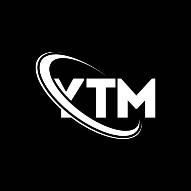 YTM logosu. YTM harfi. YTM harf logosu tasarımı. Çember ve büyük harfli monogram logosuna bağlı baş harfler YTM logosu. Teknoloji, iş ve emlak markası için YTM tipografisi.