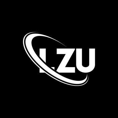LZU logosu. LZU mektubu. LZU harf logosu tasarımı. Çember ve büyük harfli monogram logosuna bağlı ilk LZU logosu. Teknoloji, iş ve emlak markası için LZU tipografisi.
