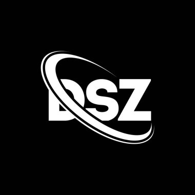 DSZ logosu. DSZ mektubu. DSZ harf logosu tasarımı. Daire ve büyük harfli monogram logosuna bağlı DSZ logosu. Teknoloji, iş ve emlak markası için DSZ tipografisi.