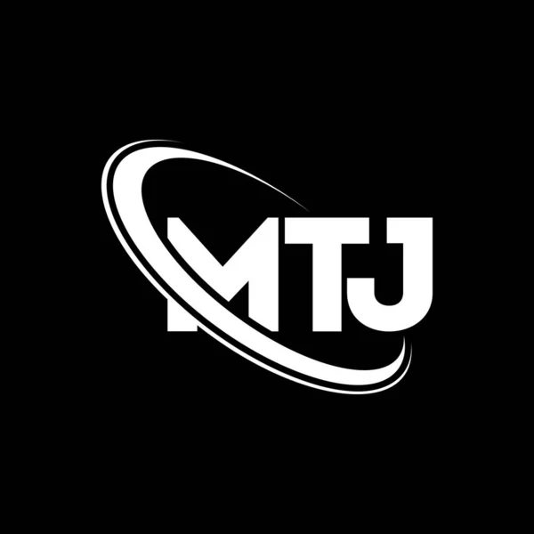 Logo Mtj Carta Mtj Diseño Del Logotipo Letra Mtj Inicial — Vector de stock