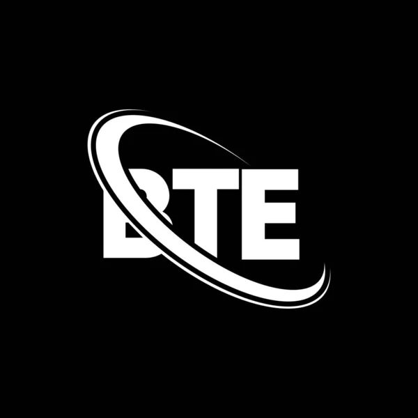 Logo Bte Písmeno Bte Návrh Loga Bte Písmene Iniciály Logo — Stockový vektor