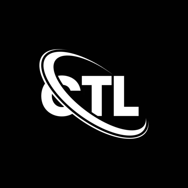 Ctl Logosu Ctl Mektubu Ctl Mektup Logosu Tasarımı Çember Büyük — Stok Vektör