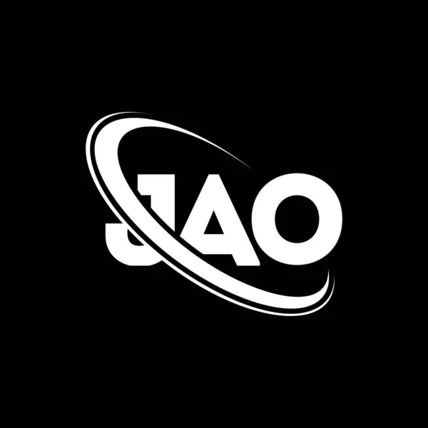 Jaoロゴ Jaoの手紙 Jao手紙ロゴデザイン 初期ロゴはサークルロゴと大文字のモノグラムロゴがリンクされています ビジネス 不動産ブランドのためのJaoタイポグラフィ — ストックベクタ