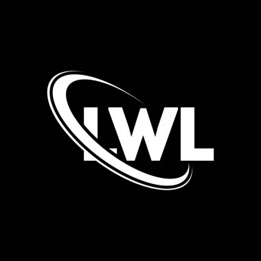 LWL logosu. LWL mektubu. LWL harf logosu tasarımı. Çember ve büyük harfli monogram logosuna bağlı ilk LWL logosu. Teknoloji, iş ve emlak markası için LWL tipografisi.