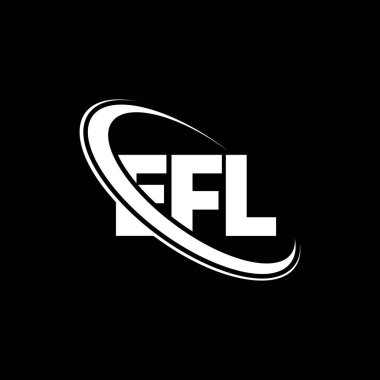 EFL logosu. EFL mektubu. EFL mektup logosu tasarımı. Çember ve büyük harfli monogram logosuna bağlı baş harfler EFL logosu. Teknoloji, iş ve emlak markası için EFL tipografisi.