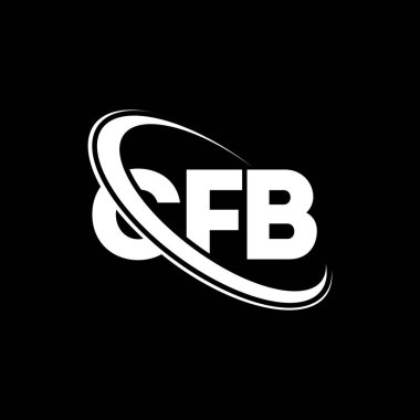 CFB logosu. CFB mektubu. CFB harf logosu tasarımı. Çember ve büyük harfli monogram logosuyla birleştirilmiş CFB logosu. Teknoloji, iş ve emlak markası için CFB tipografisi.