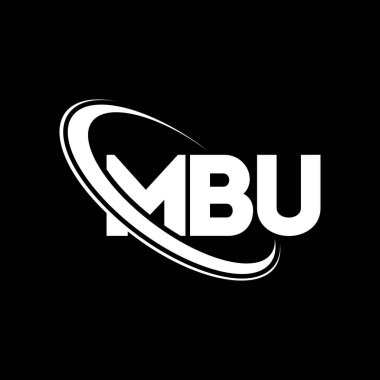 MBU logosu. MBU mektubu. MBU harf logosu tasarımı. Çember ve büyük harfli monogram logosuna bağlı MBU logosunun baş harfleri. Teknoloji, iş ve emlak markası için MBU tipografisi.