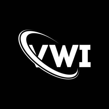 VWI logosu. VWI mektubu. VWI harf logosu tasarımı. Çember ve büyük harfli monogram logosuna bağlı VWI logosu. Teknoloji, iş ve emlak markası için VWI tipografisi.